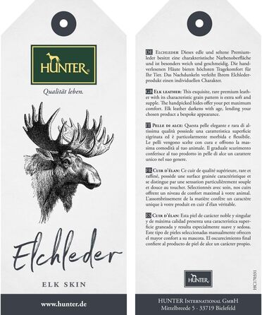 Шкіряний круглий нашийник HUNTER ROUND & SOFT ELK для собак, м'який, чорний, розмір M (50 см), делікатний до шерсті