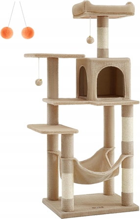 Комплекс для котів Feandrea 101: низька дряпачка, лежанка та стовпчик для точіння (160 см)