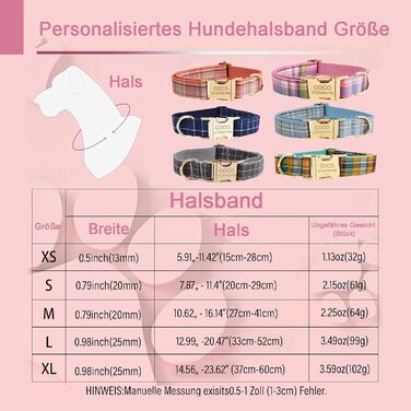 Персоналізоване собаче ошийник з металевою застібкою, з іменем та номером телефону. Регульовані розміри для великих та середніх собак (Collar 05)