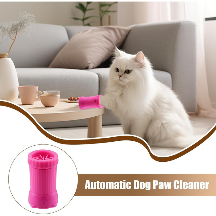 Автоматичний очисник лап для собак, USB, для середніх собак, зелений (рожевий)