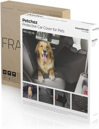 Захист для автокрісла від InnovaGoods Petchez, чорний, 140x120 см, водонепроникний, універсальний