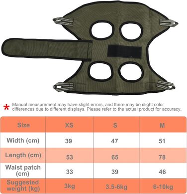 Гамак для тварин Bhoulandi: зручний гамак для котів та собак, дихаючий, з клямками, армійного кольору, розмір M