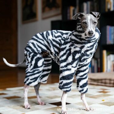 Теплий піжамний костюм для Whippet та інших середніх собак, чорний, 3XL