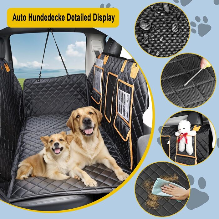 Водонепроникна підстилка для собак у машину: захист заднього сидіння, hardsole, для подорожей та транспортування