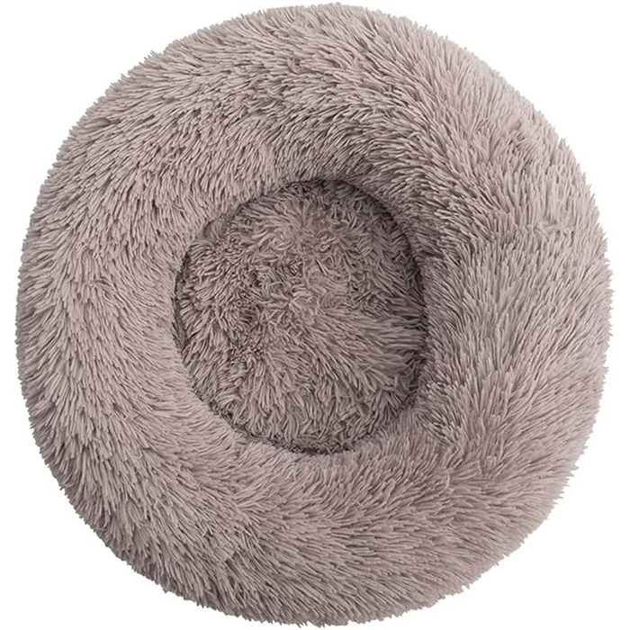 Кругле ліжко для собак та котів Chickwin, тепле м'яке ліжко-донат, зручне та миється, з неслизьким дном, для маленьких, середніх та великих собак (Хакі, 80 см)