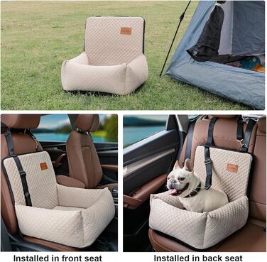 Автокрісло для собак, підставка для тварин, безпечне автокрісло для собак. Зручне та безпечне автокрісло для собак, яке можна розібрати для легкого прибирання. Колір: чорний, з білими вставками