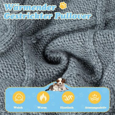 Теплий зимовий пуловер для собак з довгим рукавом, з м'яким коміром-горловиною. Підходить для такс, бульдогів, шнауцерів та інших порід.