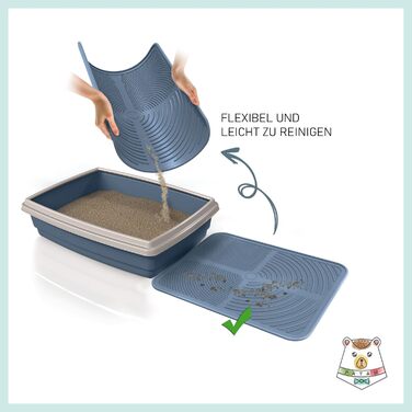 Килимок для котячого туалету з антиковзким ситом, свиняча сітка, 46x36x3 см, Made in Italy (Jolly Blau)