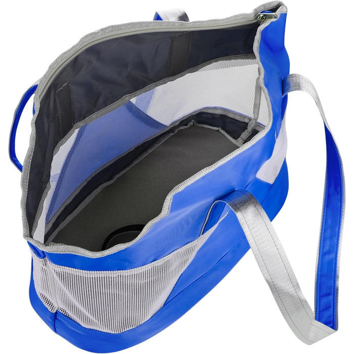 Сумка-переноска для собак та котів, літня, з сіткою, блакитна