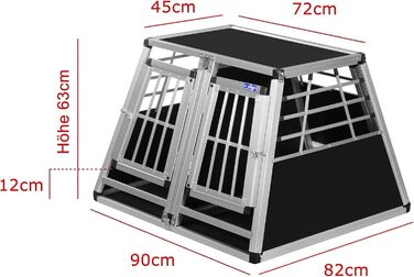 Транспортна переноска для собак Transportbox N23, алюмінієва, 82x90x63 см, з перегородкою та аварійним виходом
