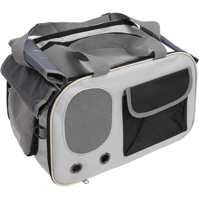 Транспортна переноска для котів та собак LUCKDANO, складана, з регульованим ременем, міцна, стильна (BLACK)