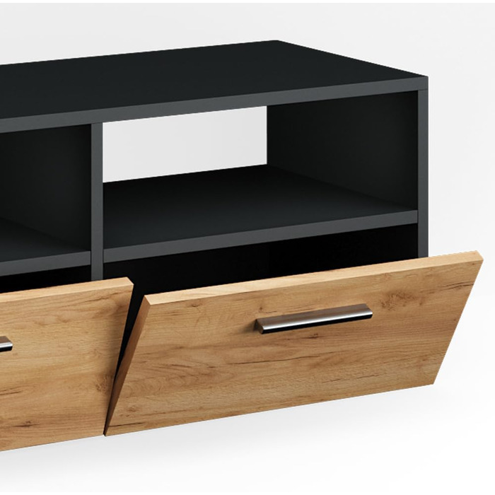 ТВ-тумба Vicco Diego, білий глянець, 95x38 см, антрацит