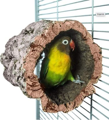 HappyBird Коркова печера-тунель для хвилястих папуг з кріпленням з нержавіючої сталі