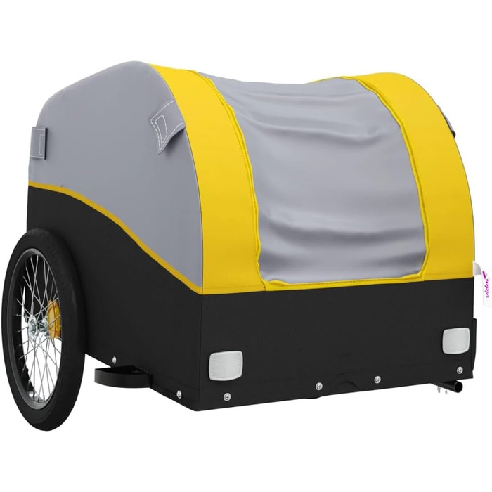 Причіп для велосипеда, вантажний та для собак, 45 кг, чорно-жовтий, легко збирається