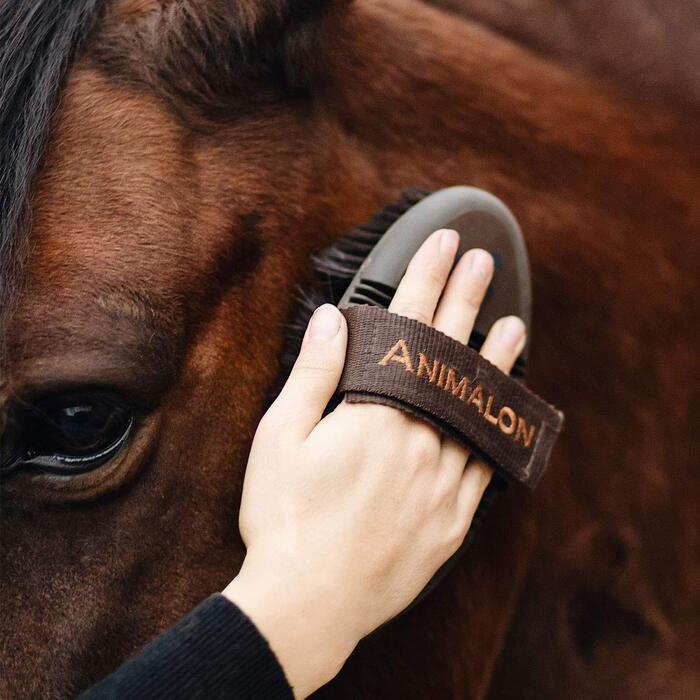 Гнучка ергономічна щітка-кардза Animalon CareFlex для чищення коней з кріпленням на липучці, аксесуари для догляду за кіньми
