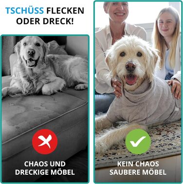 Рушник для собак після купання – швидковисихаючий, мікрофібра, сірий, розмір M