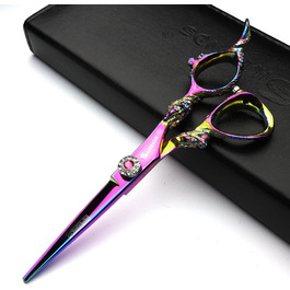 Професійний набір для стрижки волосся, 15.2 см, перукарські ножиці, гострі, набір перукаря для жінок/чоловіків/дітей, нержавіюча сталь 420C, кольорове покриття (Райдуга)