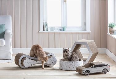 Кігтеточка для котів Dehner Lieblinge Scratch Circle з котячою м'ятою, діаметр 43 см, висота 15.5 см, з натурального картону, сертифікат FSC®