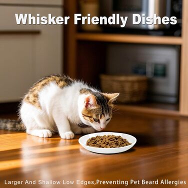 Набір мисок для котів з кераміки (6 шт.), анти-котячі вуса, широкі, протиковзкі, для корму та води