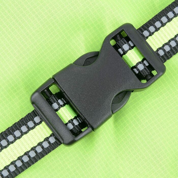 Водонепроникний дощовик для собак Ranphy середнього та великого розміру, з відбиваючими елементами, дихаючий, з захистом живота, для такс та лабрадорів, ультралегкий, безпечний, зелений, 6XL (обхват грудей: 80 см), зелено-чорний