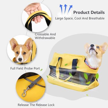 PETCUTE Сумка-переноска для тварин, дихаюча, з поводком, складана, для котів та собак, зелена