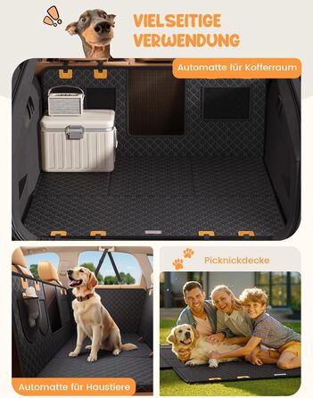 Захист для заднього сидіння авто Lamicall: міцна, вологостійка, для собак до 195 кг, захист від подряпин, підходить для авто та компактних SUV