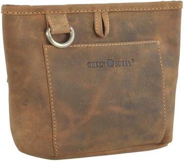 Сумка для ласощів Greenburry для собак та коней з натуральної шкіри, вінтажний колір антик-браун, з кільцем для кріплення до ременя та кліпсою