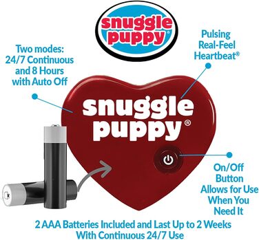 Інтерактивна іграшка для цуценят SmartPetLove Snuggle Puppy Junior із імітацією серцебиття, заспокійлива м'яка іграшка для сну (золота)
