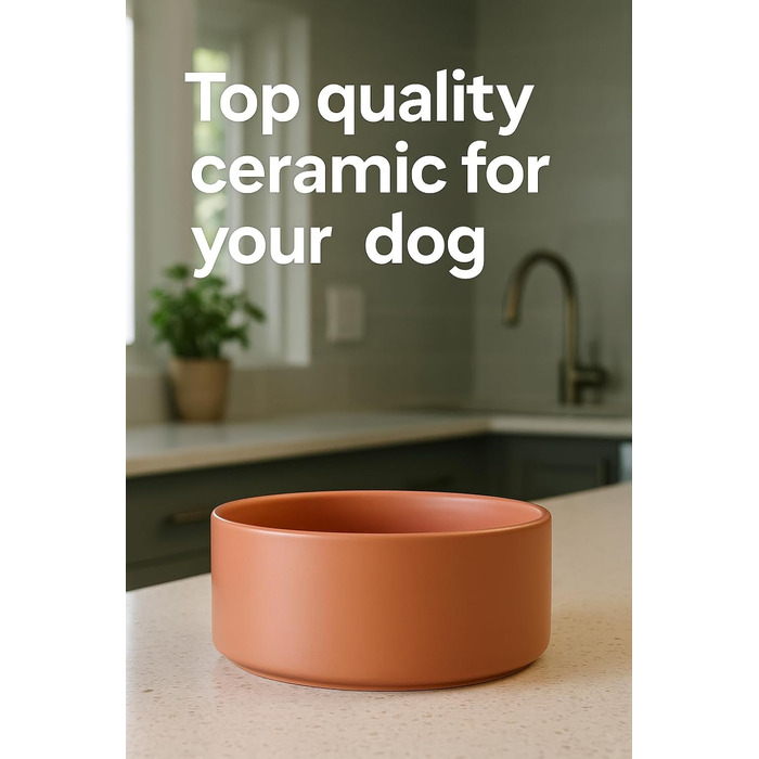 Миска для собак з кераміки, середніх порід, 800 мл, неслизька, стильна, бежева, Flamingo Eram, Ø16 x H6,5 см