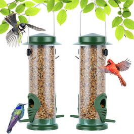Годівниця для птахів Urban Deco з 2 годівницями, зелена (2 шт.)
