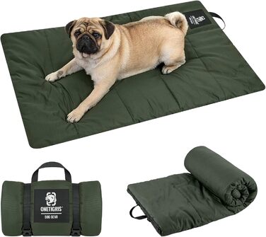 OneTigris килимок для собак 130 x 85 см, водонепроникний, зручний, для подорожей, кемпінгу, відпочинку на природі - Оливковий
