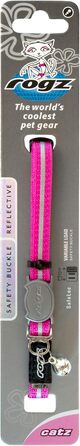 Нашийник для котів Rogz Reflektive Pink Rose Small з самовідкривним застібкою та дзвіночком, регульований, для більшості порід