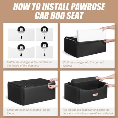 Автокрісло для собак, переноска для собак великих порід (до 25 кг) з ременем безпеки, водонепроникне автоліжко для тварин