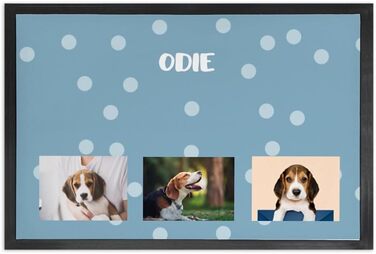 Підставка під миску для собак та котів з іменем та фото | Wanapix | 60 x 40 см | Нековзна, для прання