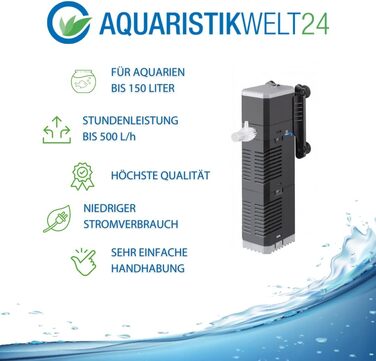 Внутрішній фільтр для акваріума AquaOne CHJ-502, 500 л/год, для прісних та морських акваріумов до 150 літрів