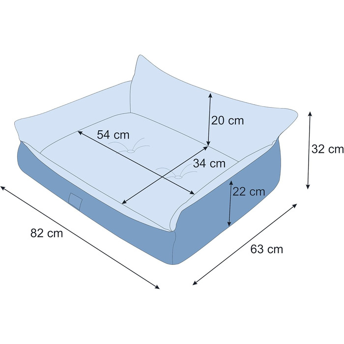 Крісло-ліжко для собак великих, середніх та маленьких порід - зручне собаче ліжко 82x63 см, колір графіт з лапами