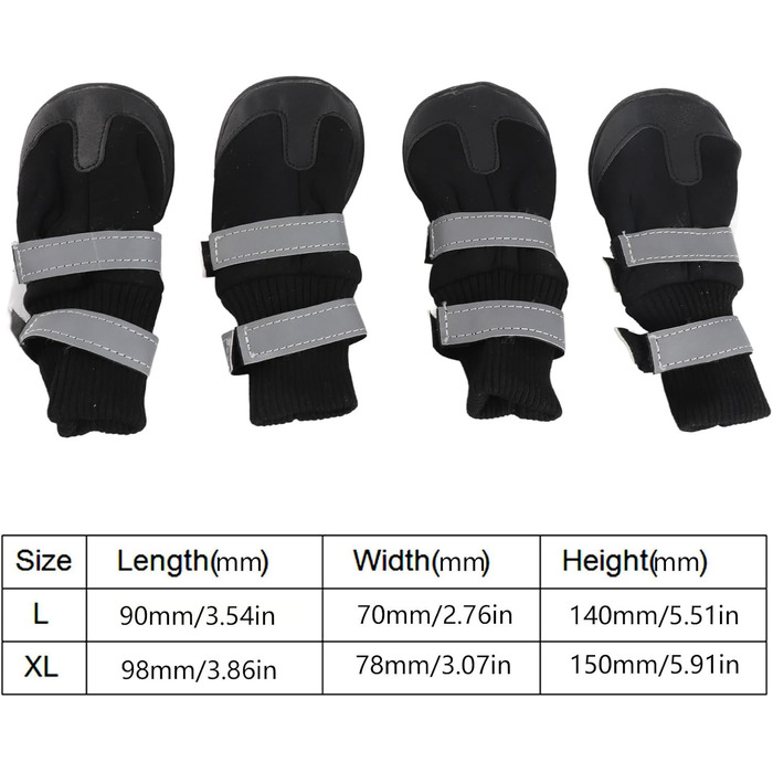 Чоботи для собак Zerodis чорного кольору (4 шт.) - водонепроникні, з антиковзаючою підошвою, теплі захисні чоботи для середніх та великих собак (XL, блакитний)