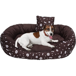 Ортопедичне ліжко для собак Luxus з м'яким бортиком, формастійке, стійке до подряпин, легке у чищенні (колір: коричневий)