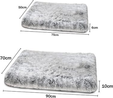 Велике собаче ліжко YAGE, миючий матеріал, ортопедичне ліжко, матрац для собачого будки, довге плюшеве ліжко, заспокійливе ліжко для собак, що бояться (L-90 см, сірий) L-90x70CM сірий