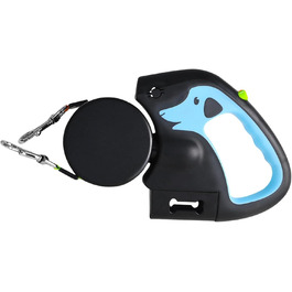 Автоматичний поводок для собак, 3 метри, подвійна ручка, міцний поводок для прогулянок, подорожей, парку, тренувань (Світло-блакитний)