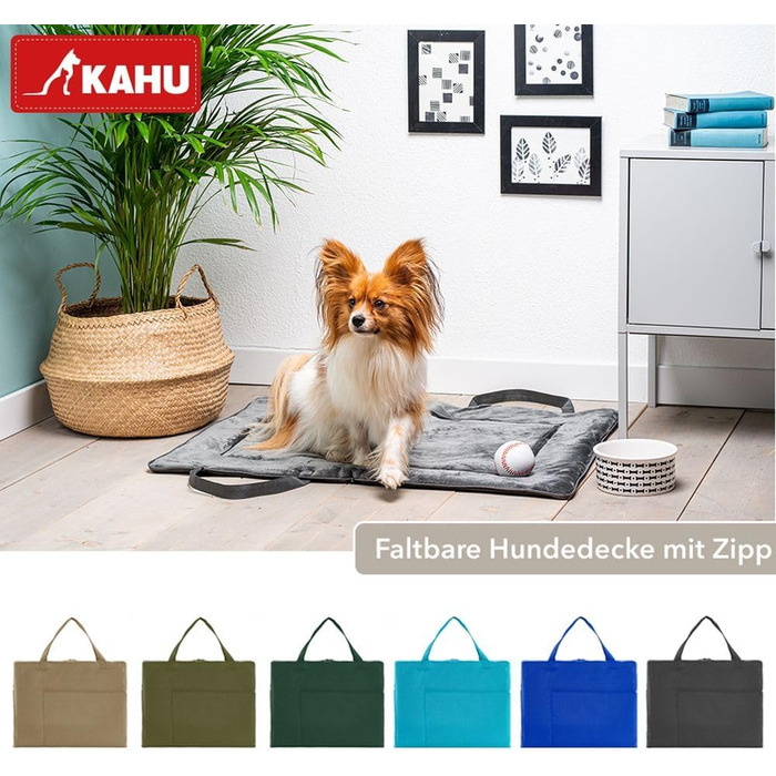 Кімоно® Складаний килимок для собак у подорожах (60x80 см) • Переносний килимок для собак • Подорожній килимок для собак у вигляді сумки • Лежанка для собак з собою • Килимок для собак, що стирається • Колір: Сірий