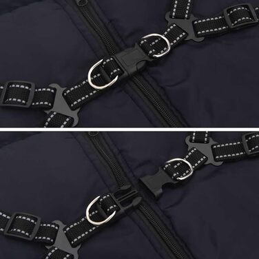 Водонепроникний дощовик для собак VidaXL, розмір L44, блакитний. З шлейкою. Теплий зимовий дощовик-куртка для собак, цуценят.