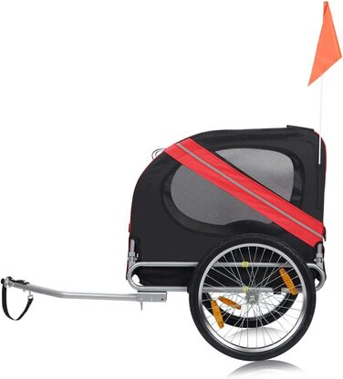 Фahrradanhänger Zoomundo для собак: червоний/чорний, срібна рама - Zoomundo