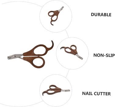 Ножиці для стрижки кігтів собак та котів Housoutil - безпечні, зручні, з дерев'яною ручкою