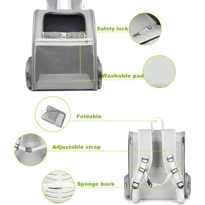 Рюкзак для кота та собаки, переноска для собак та котів, переноска для маленьких собак, валіза для авіаперельотів, чорний