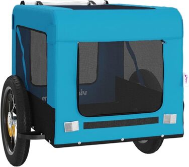 Причіп для велосипеда для собак, котів, блакитний та чорний, Oxford-Gewebe та залізо