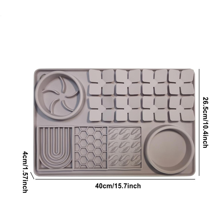 Килимок для повільного годування собак, антистрес, для грумінгу, сірий