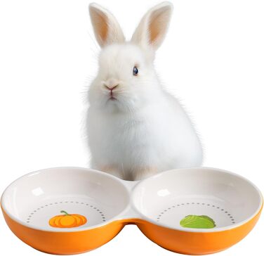 Набори мисок для тварин Navaris: для кошенят, морських свинок, кроликів - 2 шт. Кераміка, зелений/помаранчевий