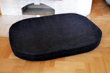 Ортопедичне ліжко для собак Tierlando® Pepper, ліжко-софа для собак, XL, віскоеластична піна, велюр, сірий, 110 см, велике та м'яке, PE4, розмір L +