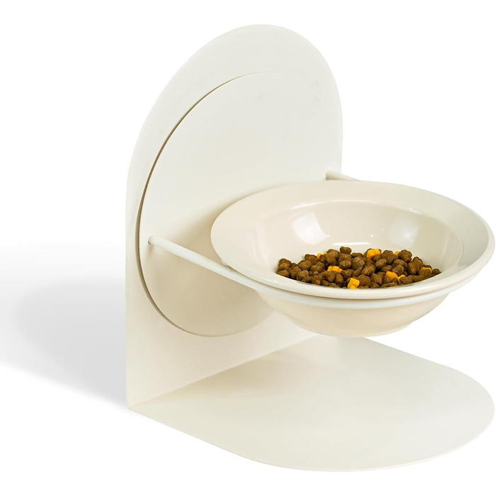 Підвищений годівниця для котів, керамічна миска для котів на металевому підставці, антиковзаюча, без витоку, білий колір, для дому